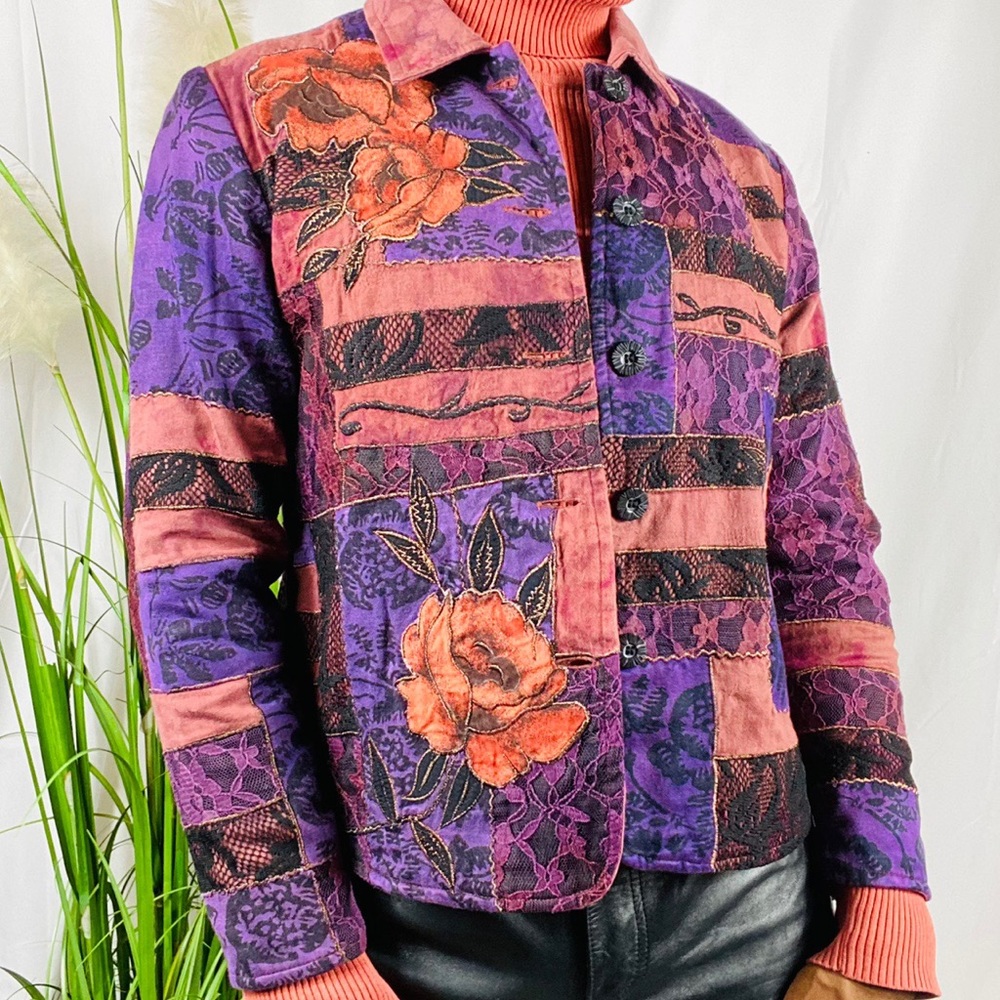 Patchwork Purple Jacket - image 4